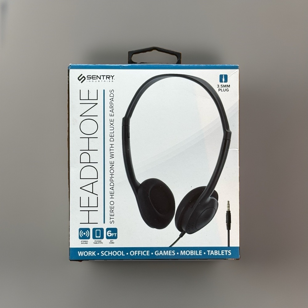 Sentry Rugged Headphone Over-Ear Midsize Basic 3.5mm School Flexible HS417 NEW